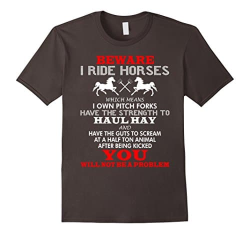Men's Beware I Ride Horses You Will Not Be A Problem T-Shirt XL Asphalt