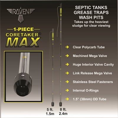 Raven Environmental Products- CORETAKER MAX 1-Piece Sludge Sampler 5 Foot Model (1.5m)