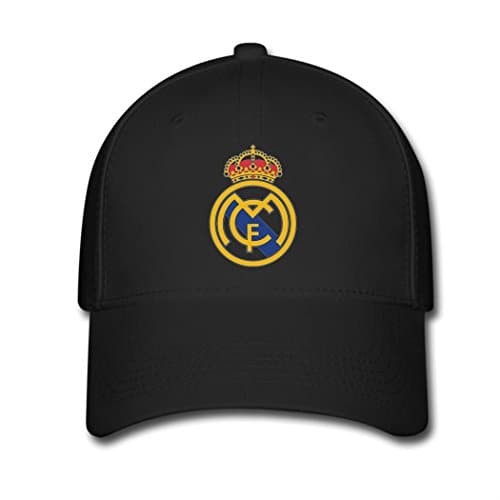 Adjustable Real Madrid Jersey Logo Baseball Cap Running Cap Black