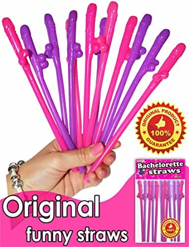 Bachelorette Party Drinking Straws - Fun Night Out Props - Fun Shape Bachelorette Straws Perfect For Hen Party