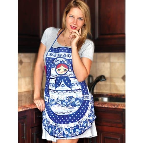 Apron 'Matryoshka Gzhel'