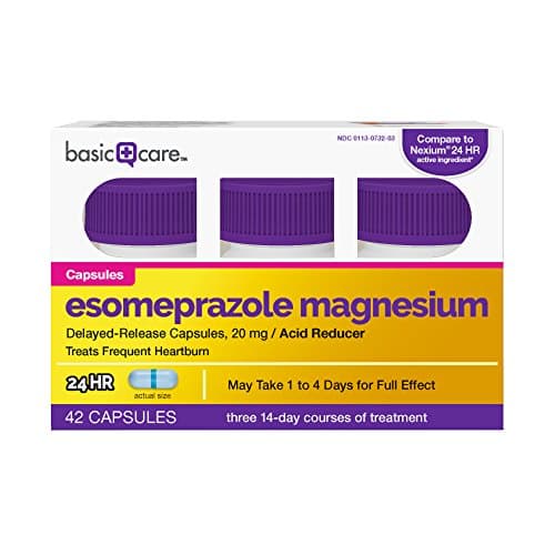 Basic Care Esomeprazole Magnesium Delayed-Release Capsules, 20 mg, 42 Count