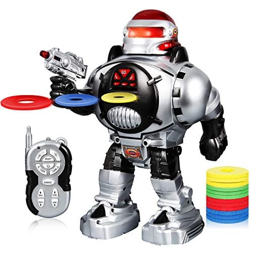 Remote Control RC Programmable Robot for Kids Birthday Gift Present, Walking, Sliding, Turning and Shooting Robotics