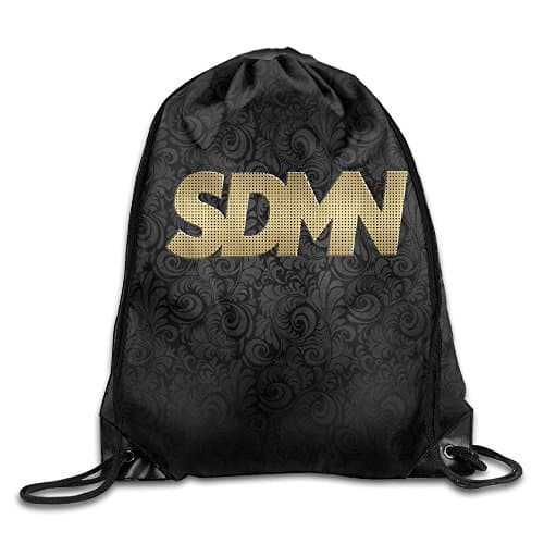 Golden SDMN Design Personalized Drawstring Bag, Training Gym Backpack