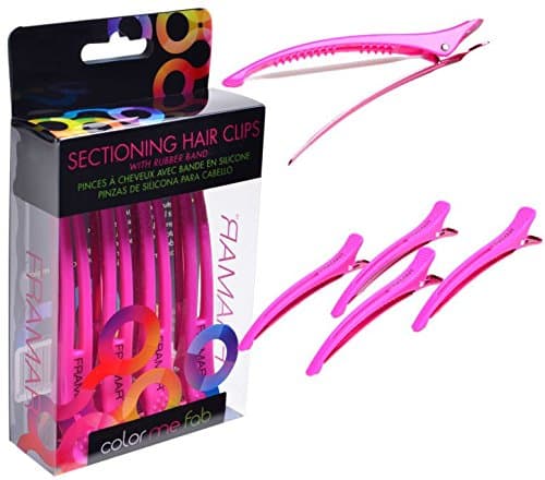 Foil It Pink Elastic Band Sectioning Clips - 4 ct
