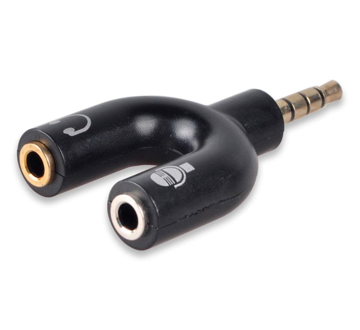 DCFun Headset Adapter Y Splitter, 3.5mm Jack Cable with Separate Mic and Audio Headphone Connector Mutual Convertors for Gaming Headset, Mobile Phone and Tablet