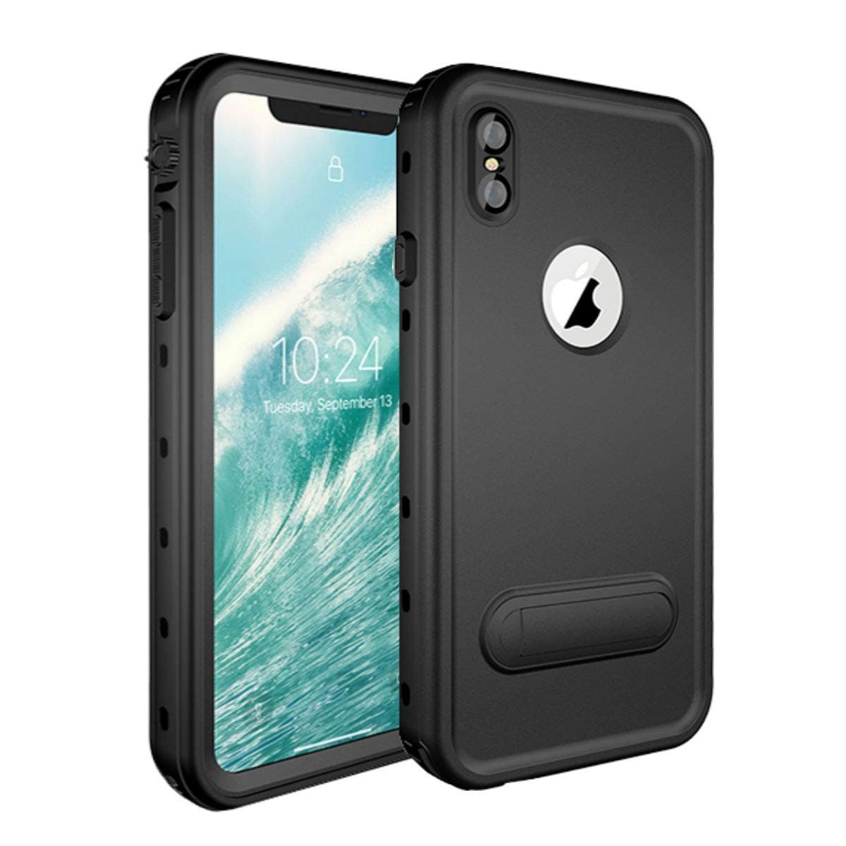 iPhone Xs MAX Waterproof Case, iThrough Shock Dust Snow Dirt Rain Proof Protective Phone Case, Full Sealed Underwater Durable Carrying Case Cover with Cickstand for iPhone Xs MAX(6.5 Inches)