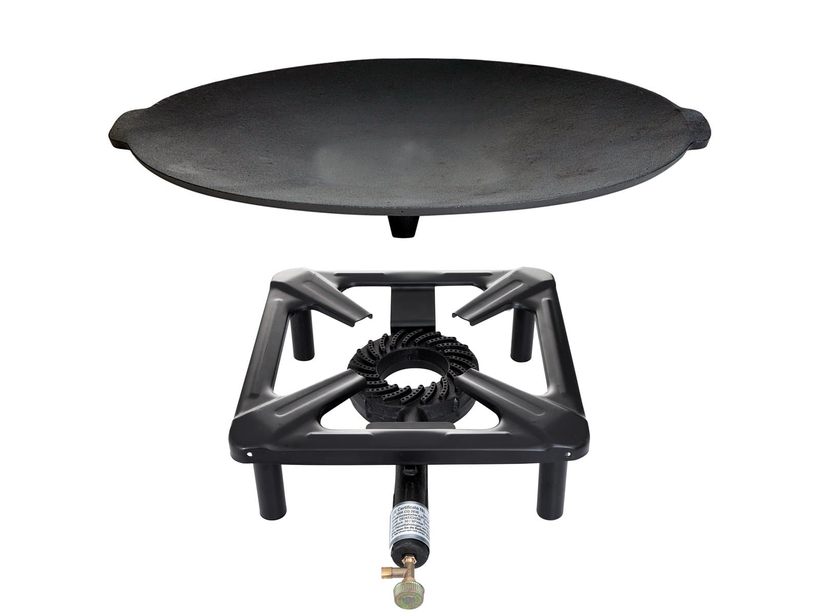 Hob without Safety Pilot with 8.5 KW power; dimensions: 30 x 30 x 15 CM and Ø 45 CM Gusseisengrillschale &Regler