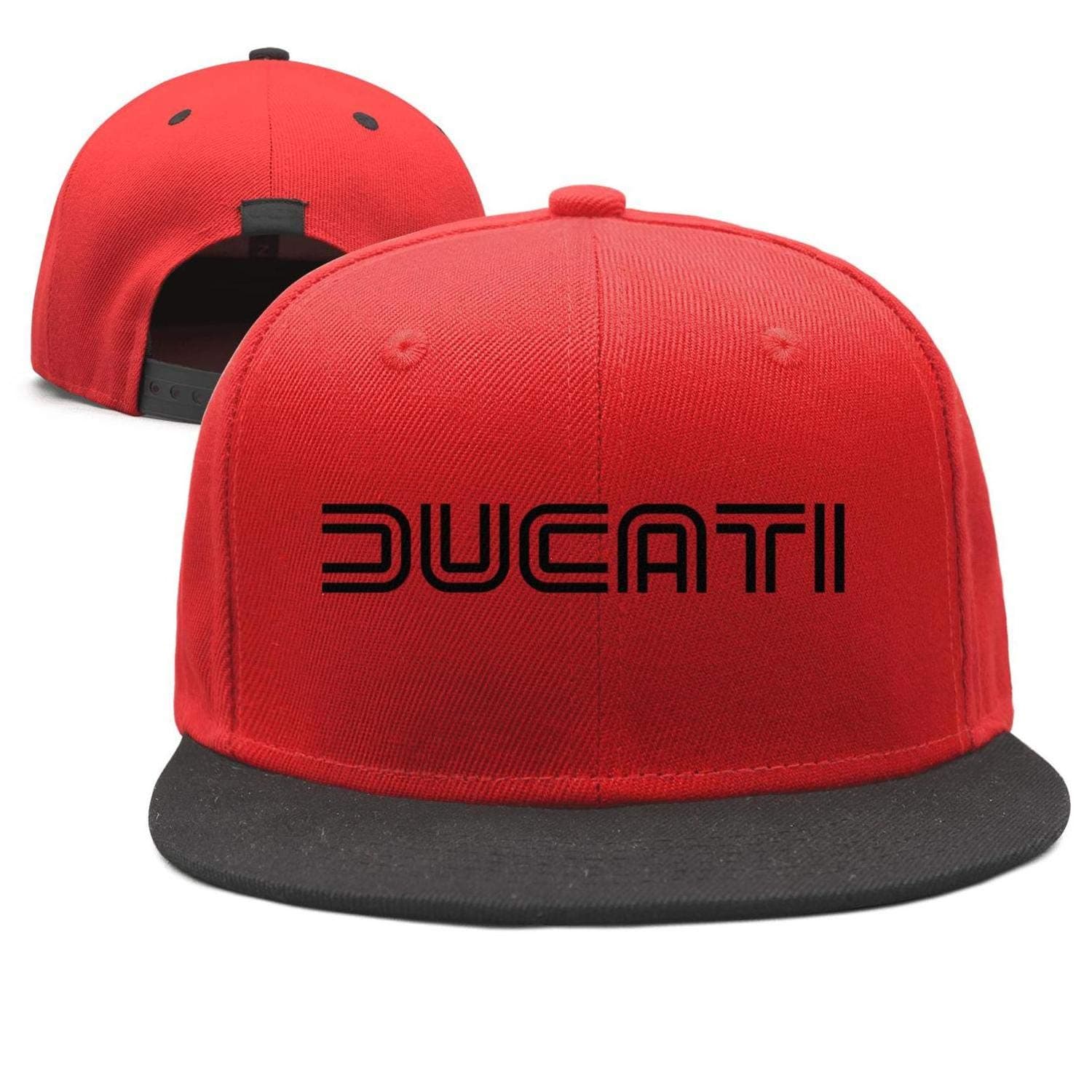 Adjustable Ducati-Moto-Logo- Printing Soft Flat Brim Snapback Cap for Men