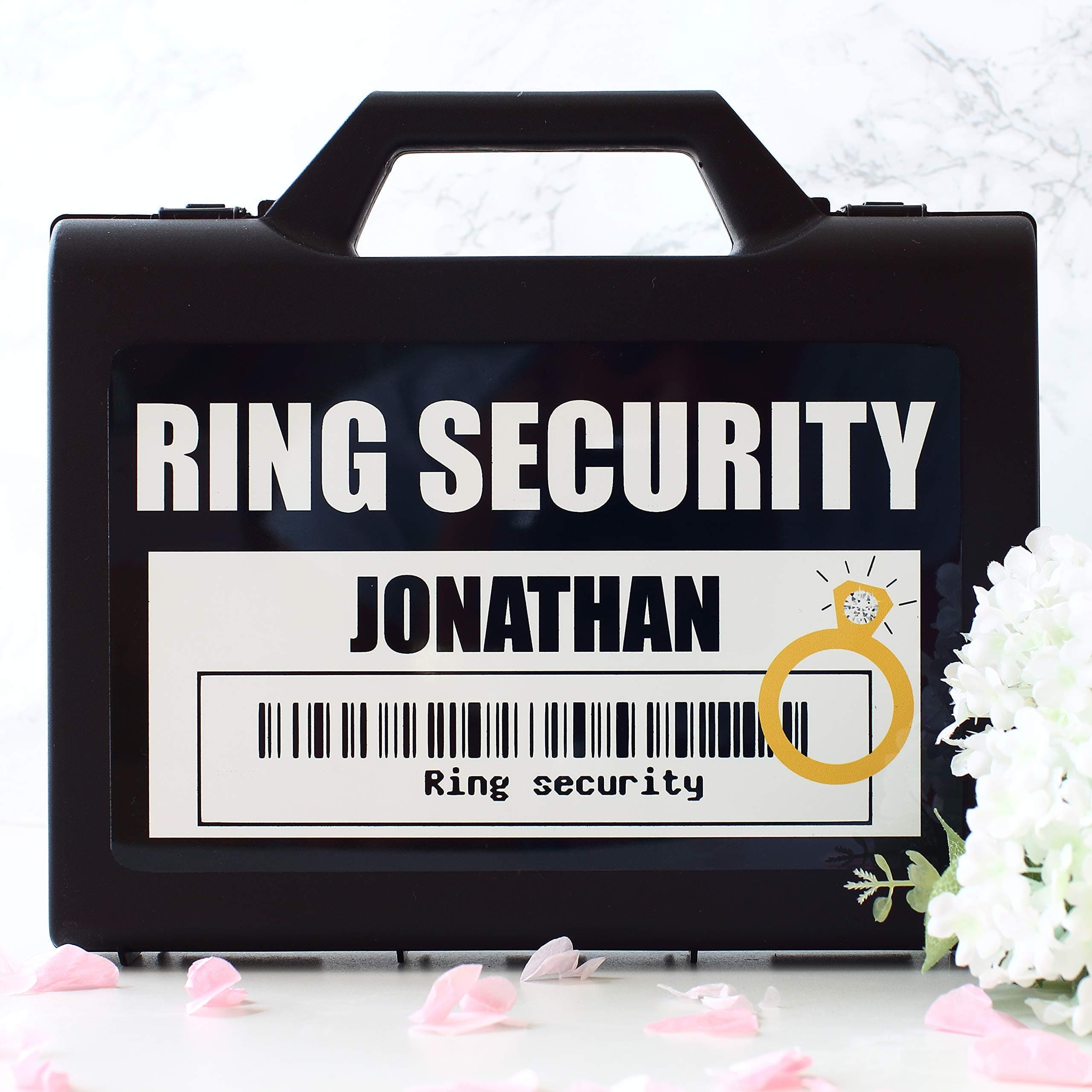 Personalised Ring Security case pageboy weddding ring bearer