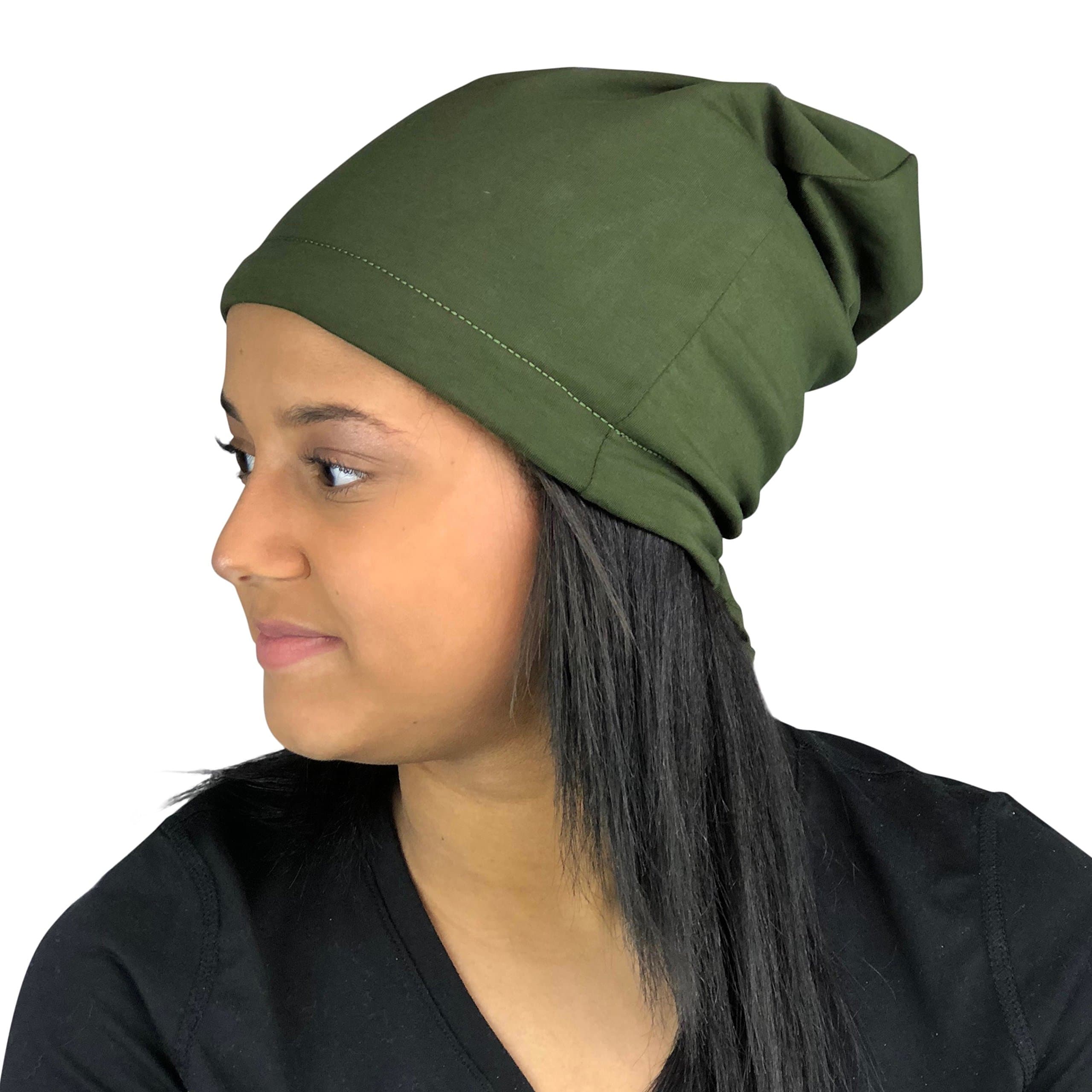 Satin Life Adjustable Drawstring Soft Slouchy Satin Lined Hat Cap Beanie