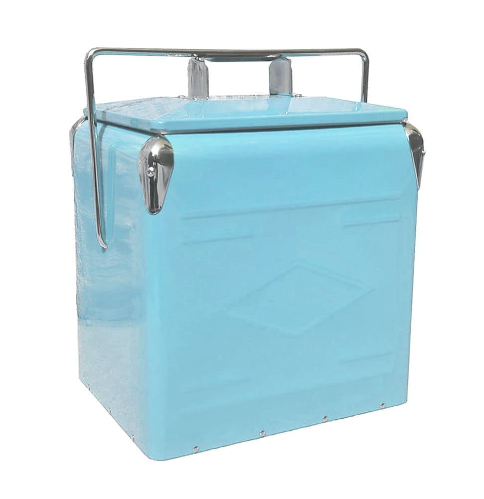 Retro Metal Picnic Cooler, Embossed