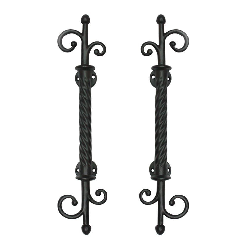 Pack of 2 Black Solid 360mm Bar Pulls Gate Furniture Shed Barn Handle Rustic Hardware SUIA367