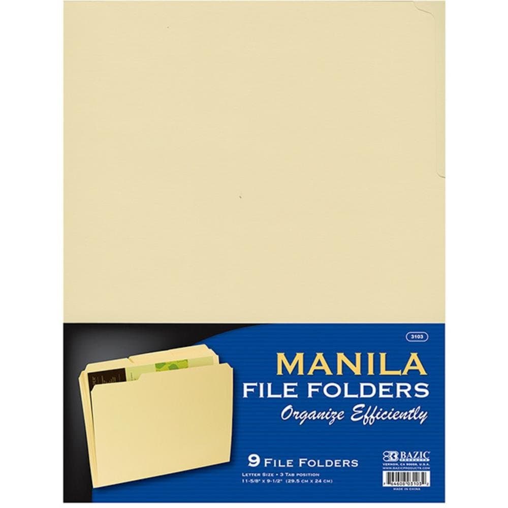 BAZIC Products Manila File Folders