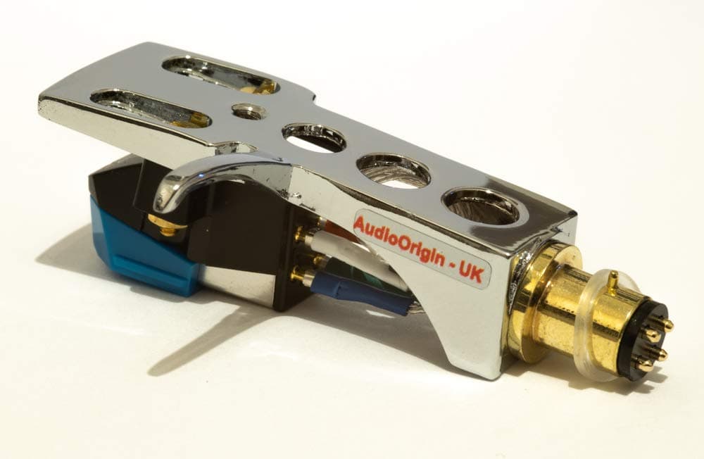 Mirror Chrome plated Headshell, mount with cartridge and stylus, needle for Technics SL D1, SL D1K, SL D2, SL D202, SL D205, SL D2K, SL D3, SL D303, SL D33, SL D3K, SL D5, MADE IN ENGLAND