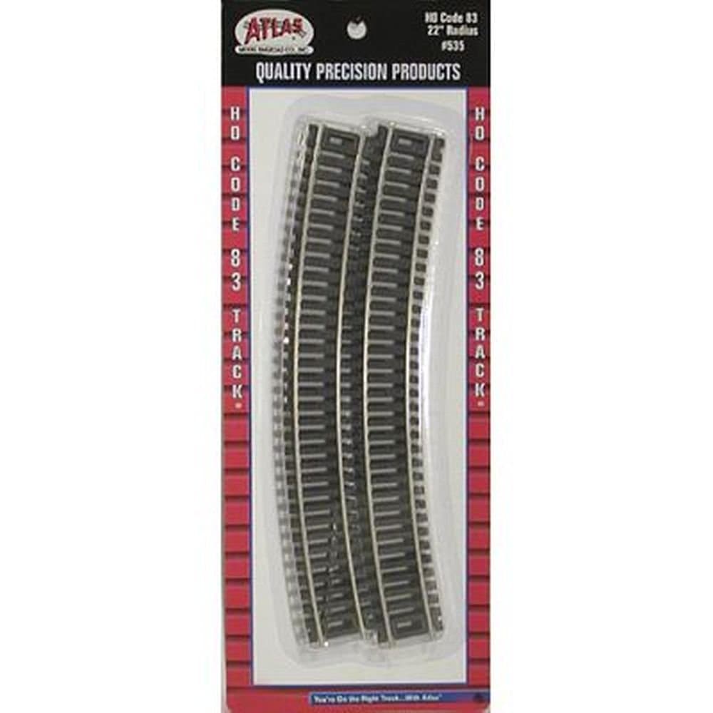 AtlasHO Scale 16.5mm Gauge Curve Track (Code 83, 60cm Radius, 6 Pieces, Brown, Silver)