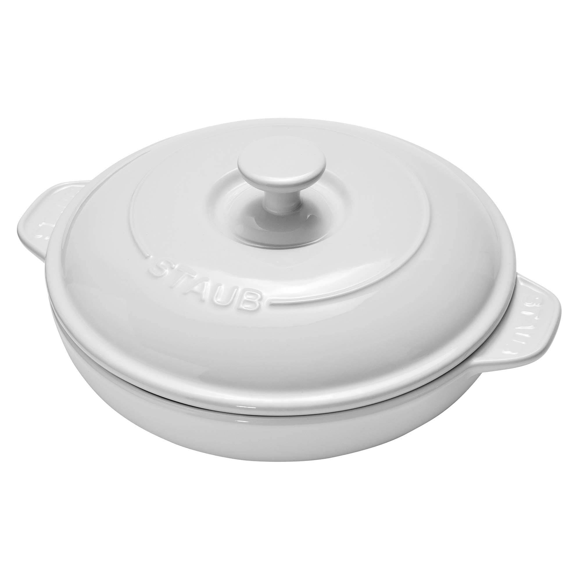 STAUB Ceramic 8-inch Round Covered Brie Baker - White