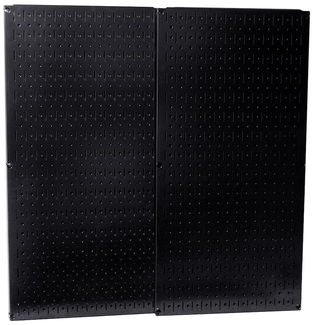 30-P-3232B Black Metal Pegboard Pack - (2) 32" Tall x 16" Wide Black Pegboards