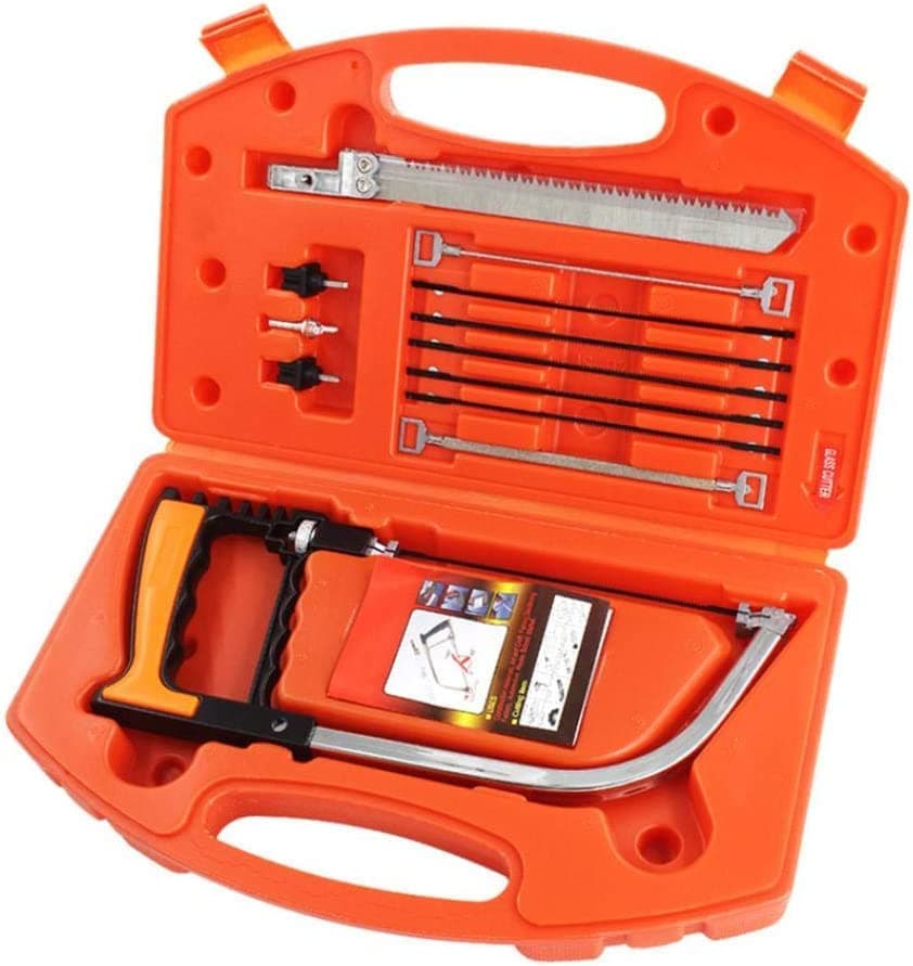 14 In 1 Multi Purpose Diy Bow Saw, Universal Hand Saw Kit Toolbox Of Multi Blades Set Work As Hack Saw, Coping Saw, Bow Saw, Wood Saw, Steel Saw