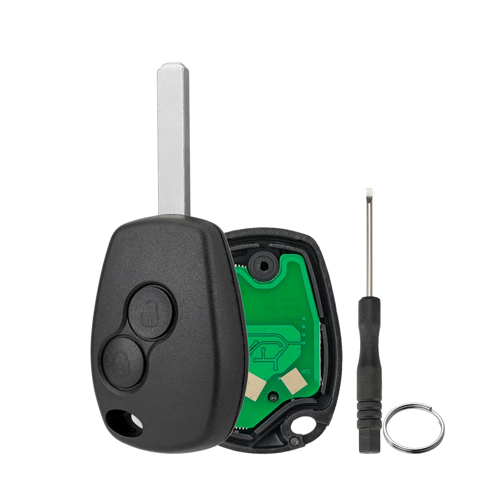2 Button Car Remote Key Fob For 2013-2016 Dacia Duster Sandero Logan Fiat Talento Nissan NV300 Renault Trafic Vivaro Key Case 433Mhz 4AChip With Key Ring Screwdriver For Dacia Sandero 2014 Key Fob