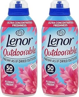 Lenor Outdoorable Floral Fresh Fabric Conditioner Pack of 2 Ultra Concentrated 700ml 50 Washes Long-Lasting Outdoor Fresh Scent Fabric Softener with EPISHED Guide Clothes Care Laundry Softener