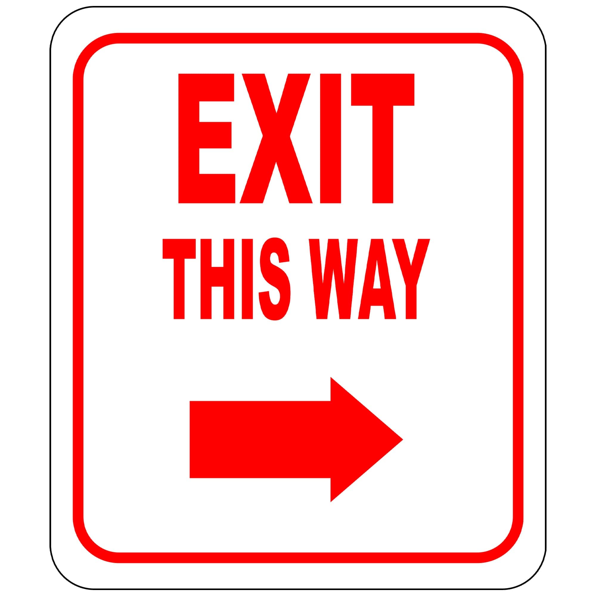 Exit This Way - Right Arrow Sign - Direction for Exit Sign, Aluminum Signs For Business - Bar Signage, Coffee Shop - Retail Store Signage - Indoor Outdoor Aluminum Signs - 8.5" X 10"