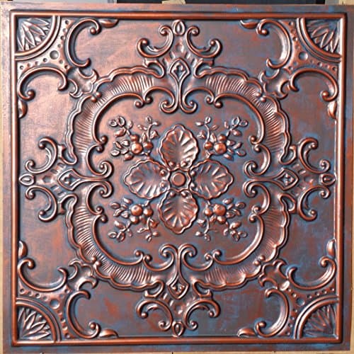 LASTDECOR Ceiling Tiles Fake Tin Rustic Copper Cafe Pub Wall Panels PL19 10pcs/lot