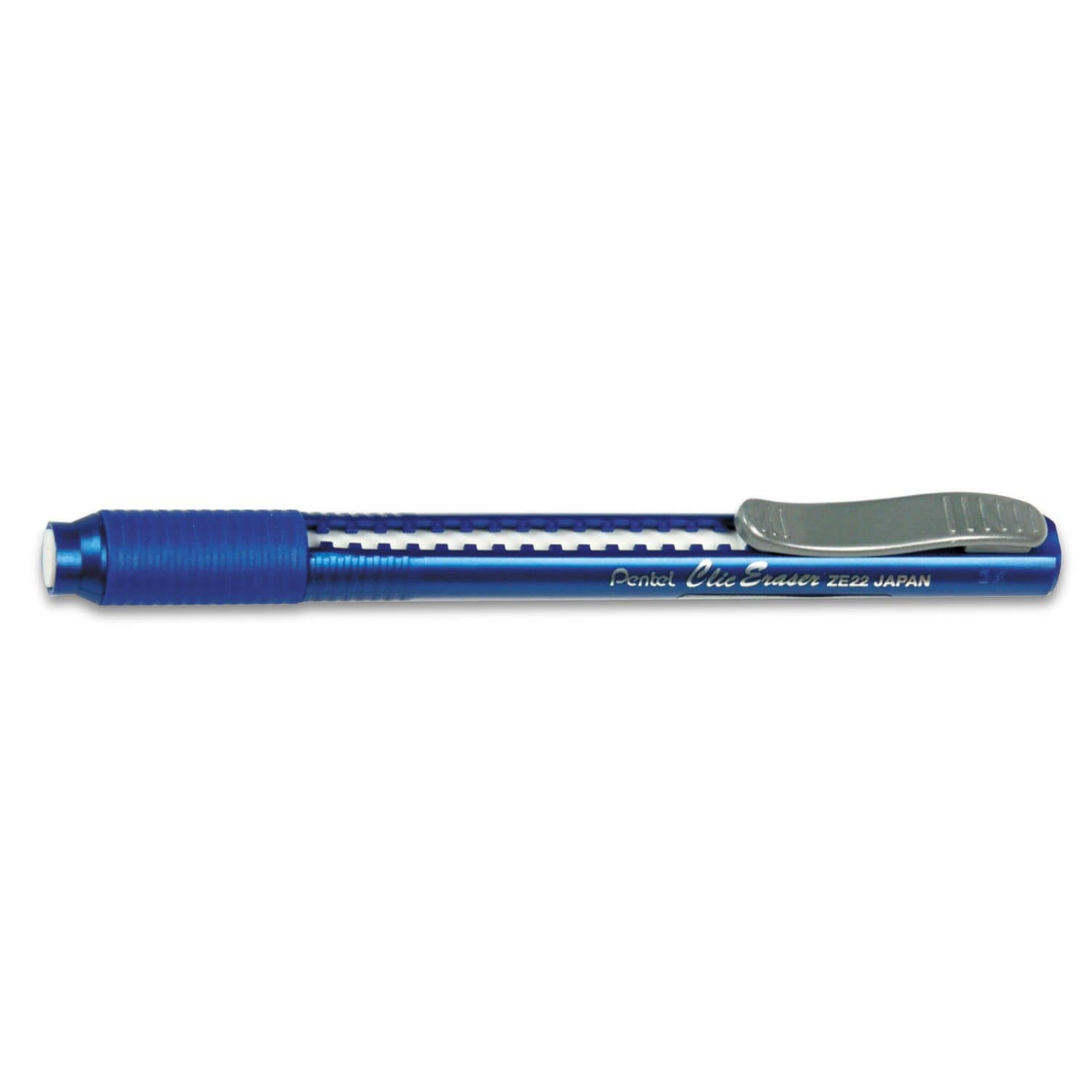 Pentel Clic Retractable Eraser, Refillable, Blue Barrel (PENZE22C)