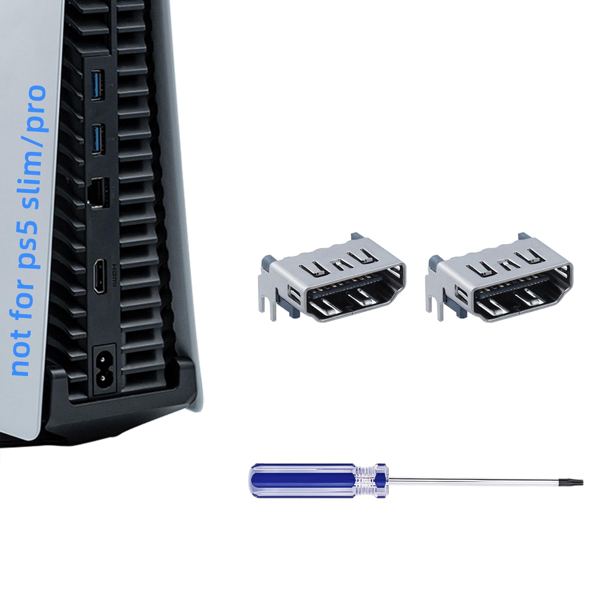 Mcbazel HDMI Port Socket Connector for PS5 Digital Edition/UHD, HDMI Port Interface Replacement with T8 Screwdriver for PS5(Not for PS5 Slim/PS5 Pro)
