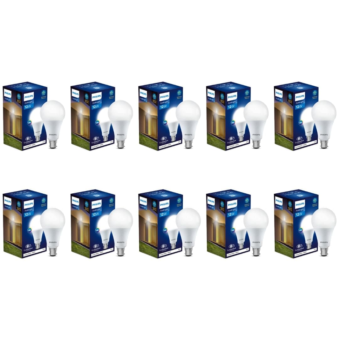 - Philips 12W B22 LED Cool Day Light Bulb, Pack of 10