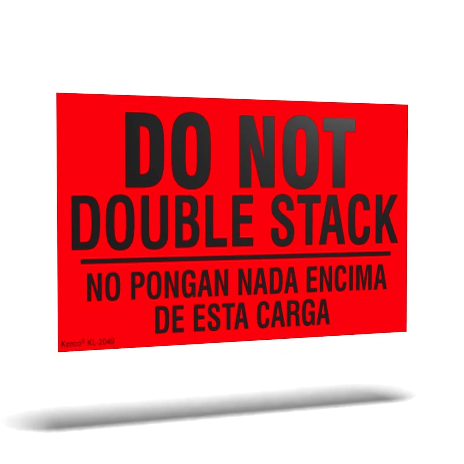 Kenco 3" X 5" Do not Double Stack Bilingual English Spanish Shipping Label Stickers -500 Labels Per Roll