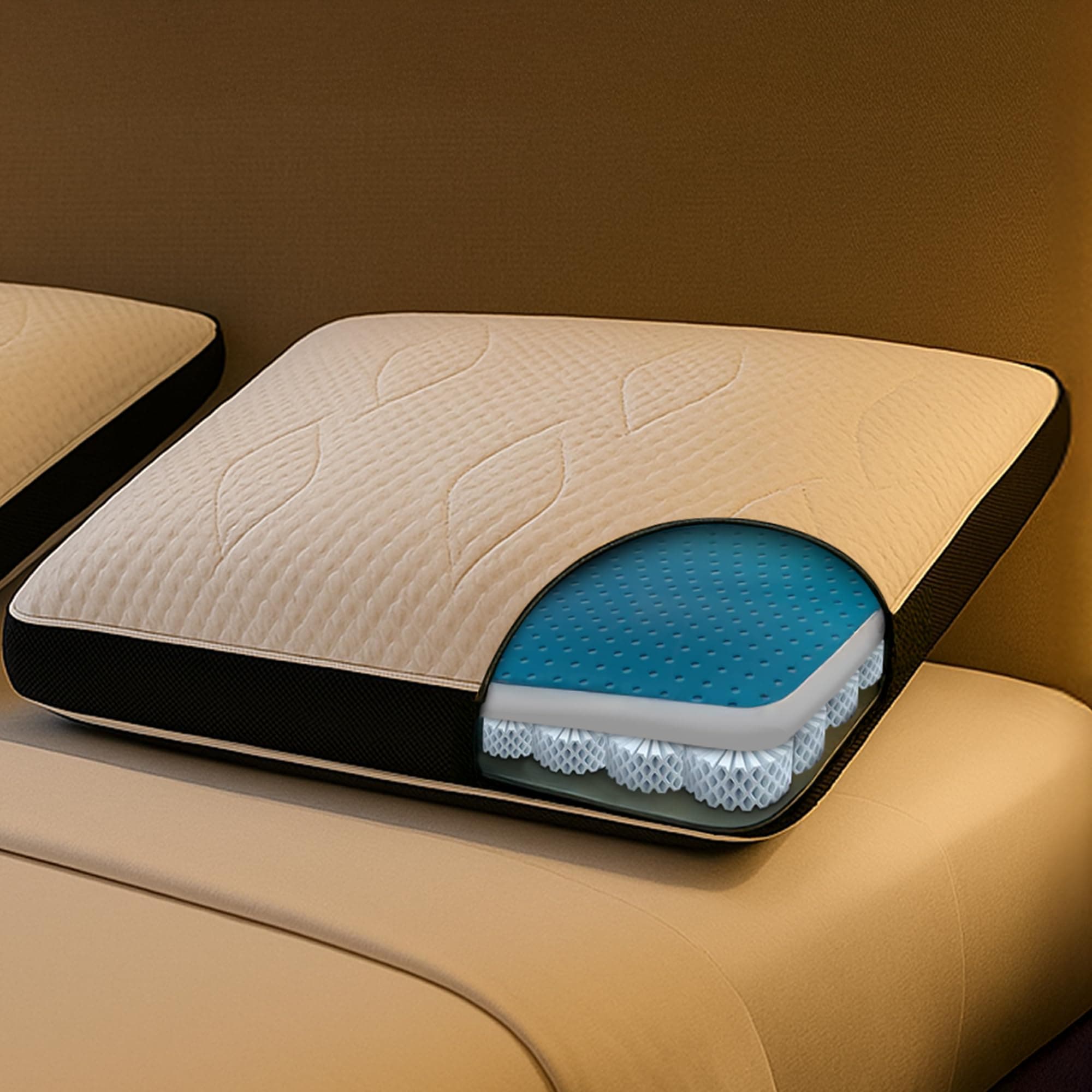 Dormeo Dark Queen Bed Pillow with Octaspring Technology, Reversible Breathable Gel and Memory Foam for Neck and Shoulder Support, Ideal for Side, Back, or Stomach Sleepers - 1pc