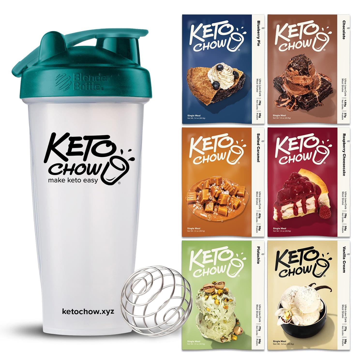 Essentials Kit - Keto Meal Replacement Shake Powder - Nutritionally Complete - Low Carb Shakes - Delicious Easy Meal Substitute - Protein Rich Keto Food You Choose The Fat - Single Meal