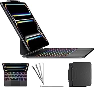 Keyboard Case for iPad Pro 13-inch (M5 2025/M4 2024), Magic Keyboard with 11 Colors Backlight, Keyboard Case with Pencil Holder, Multi-Touch Trackpad, Easy-Set Magnetic Stand, Carbon Fiber