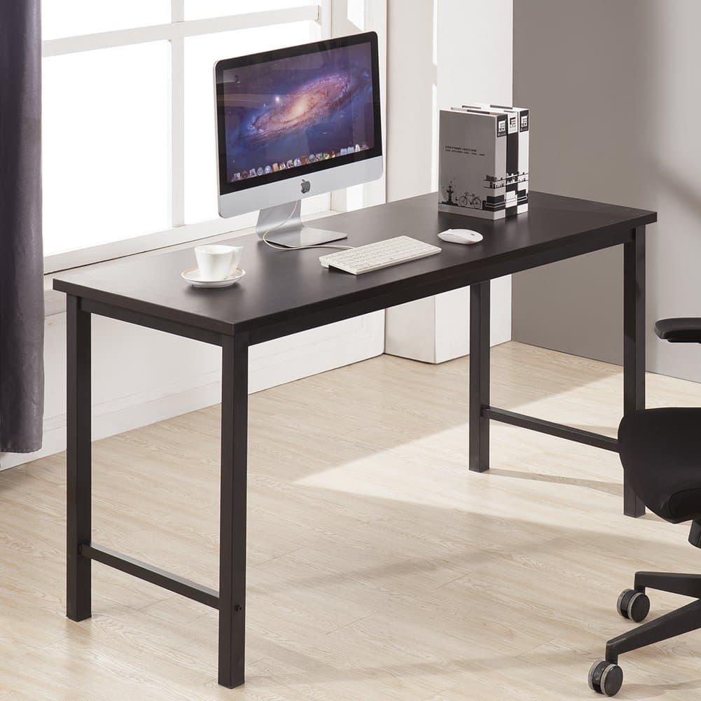 CUBOC 55 Inch Large Size Modern Computer Desk Long Office Desk Writing Desk, Workstation Table for Home Office, Black