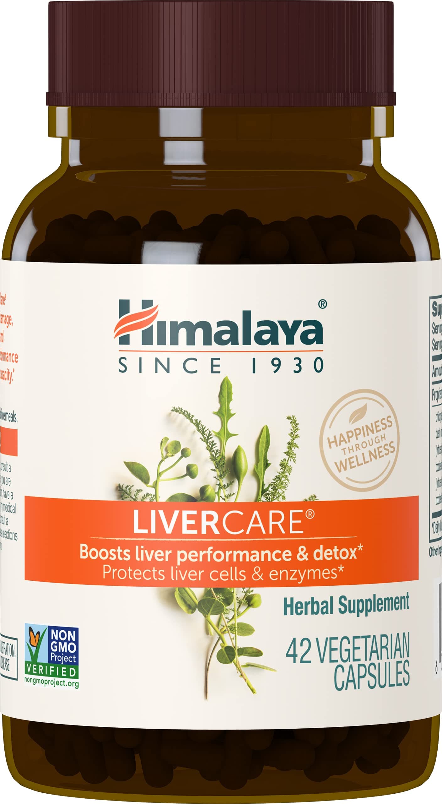 Himalaya LiverCare - Herbal Liver Support Promoting Waste Elimination, Liver Cleanse, Detox, and Bile Production - Vegan, Non-GMO, Gluten Free, 375 mg, 42 Capsules