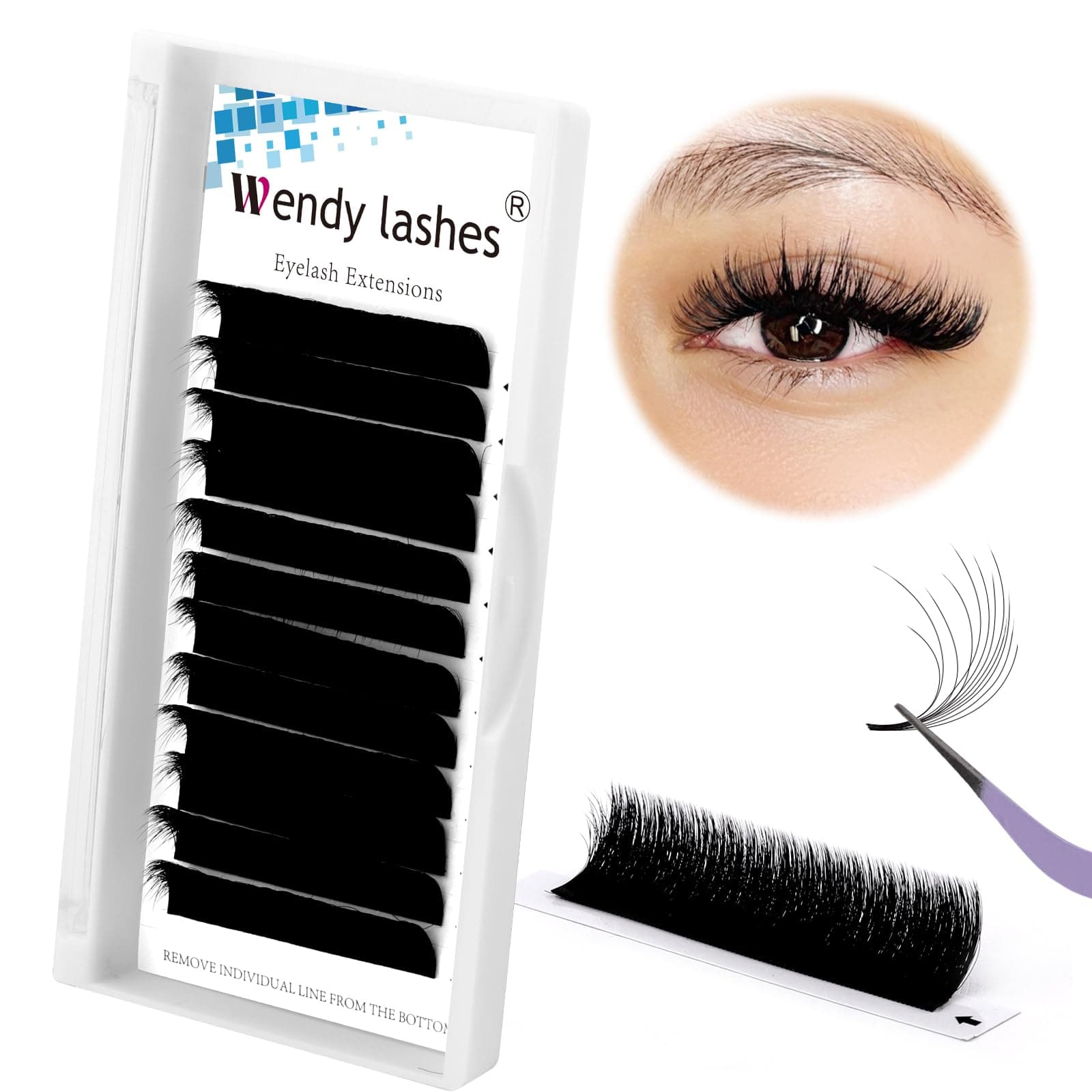 Easy Fan Lashes Three-Tier, 3D Fluffy Lashes Easy Fan D Curl 0.05mm Mixed 9-13mm Russian Lashes Eyelash Extensions Individual Eyelashes(Easy Fan-3D-12-H-05-D-9-13)