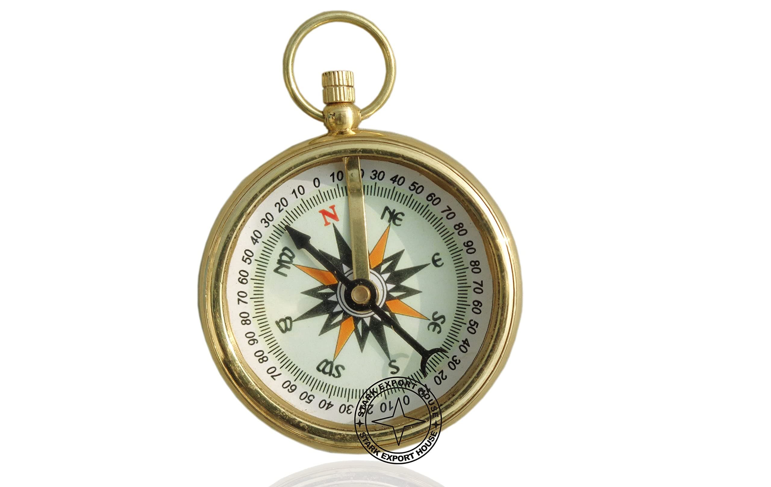 Solid Brass 2 Inch Sundial Compass Direction Working Pocket Compass Best for Gift