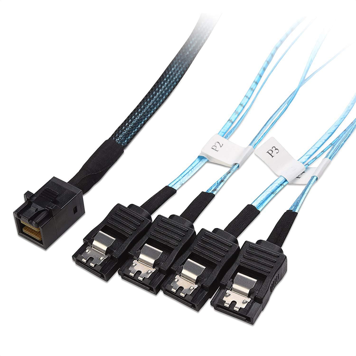 Cable Matters Internal Mini SAS HD to SATA Cable 3.3 Feet, 1m (SFF-8643 to SATA Forward Breakout)