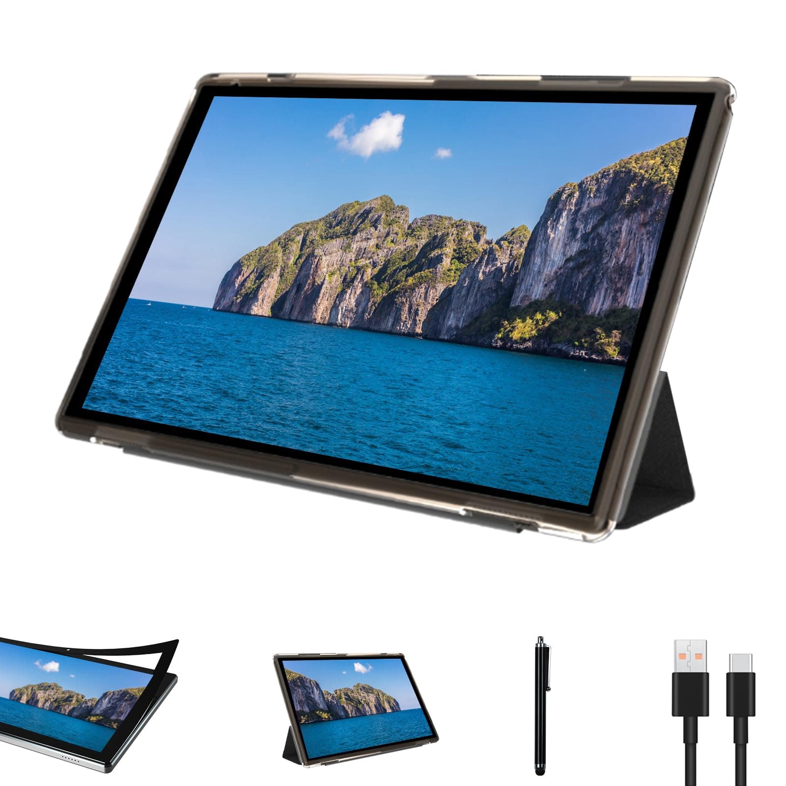 Android Tablet 10 Inch Tablet With Case Stylus Android 15 Tablets 8GB RAM 32GB ROM Support 1TB Expansion 6000mah Battery 10.1" IPS HD Touchscreen 2MP+8MP Dual Camera WIFI-6 Bluetooth5.0 Tablets