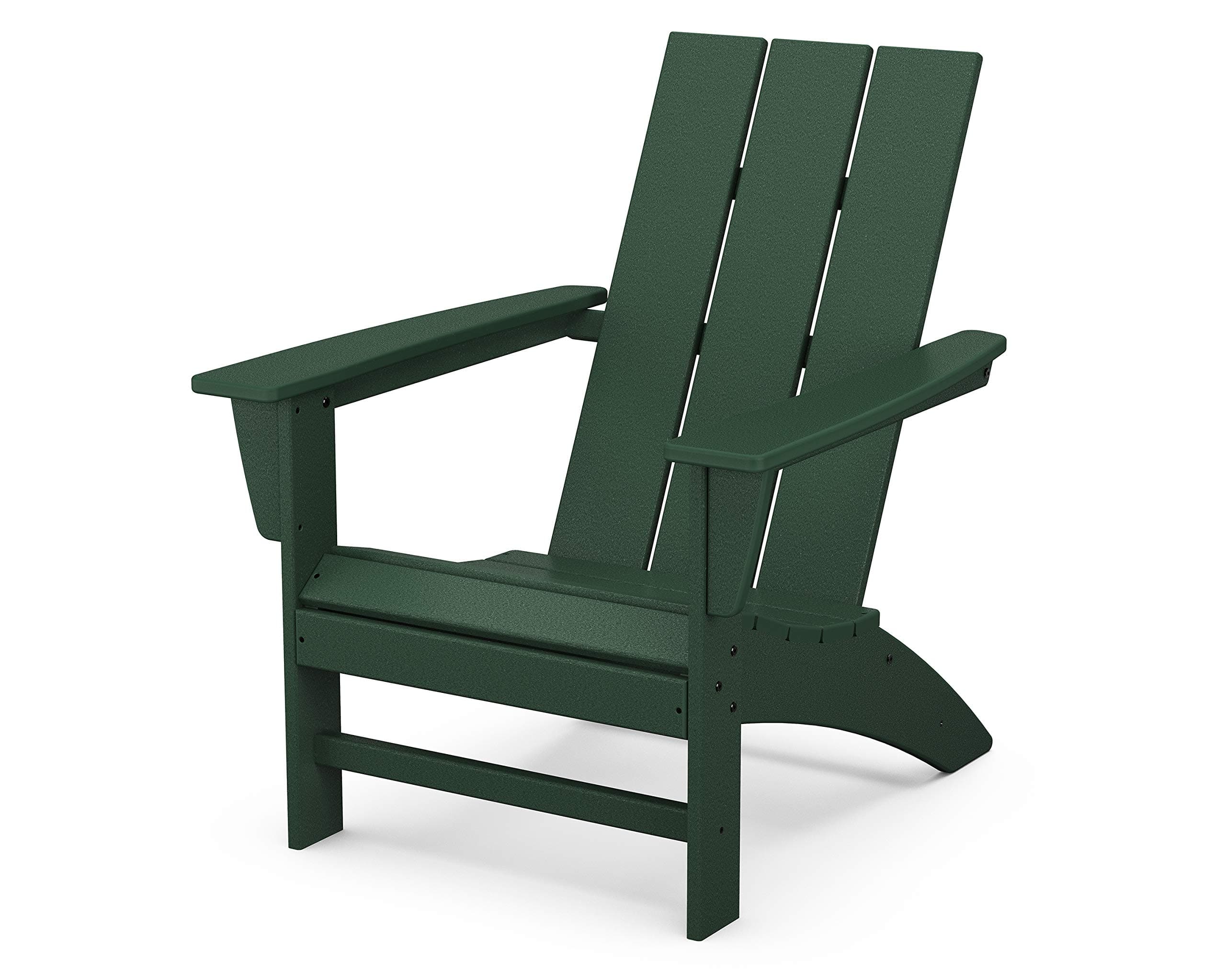 PolywoodStackable Adirondack Chair, Green, Polyethylene