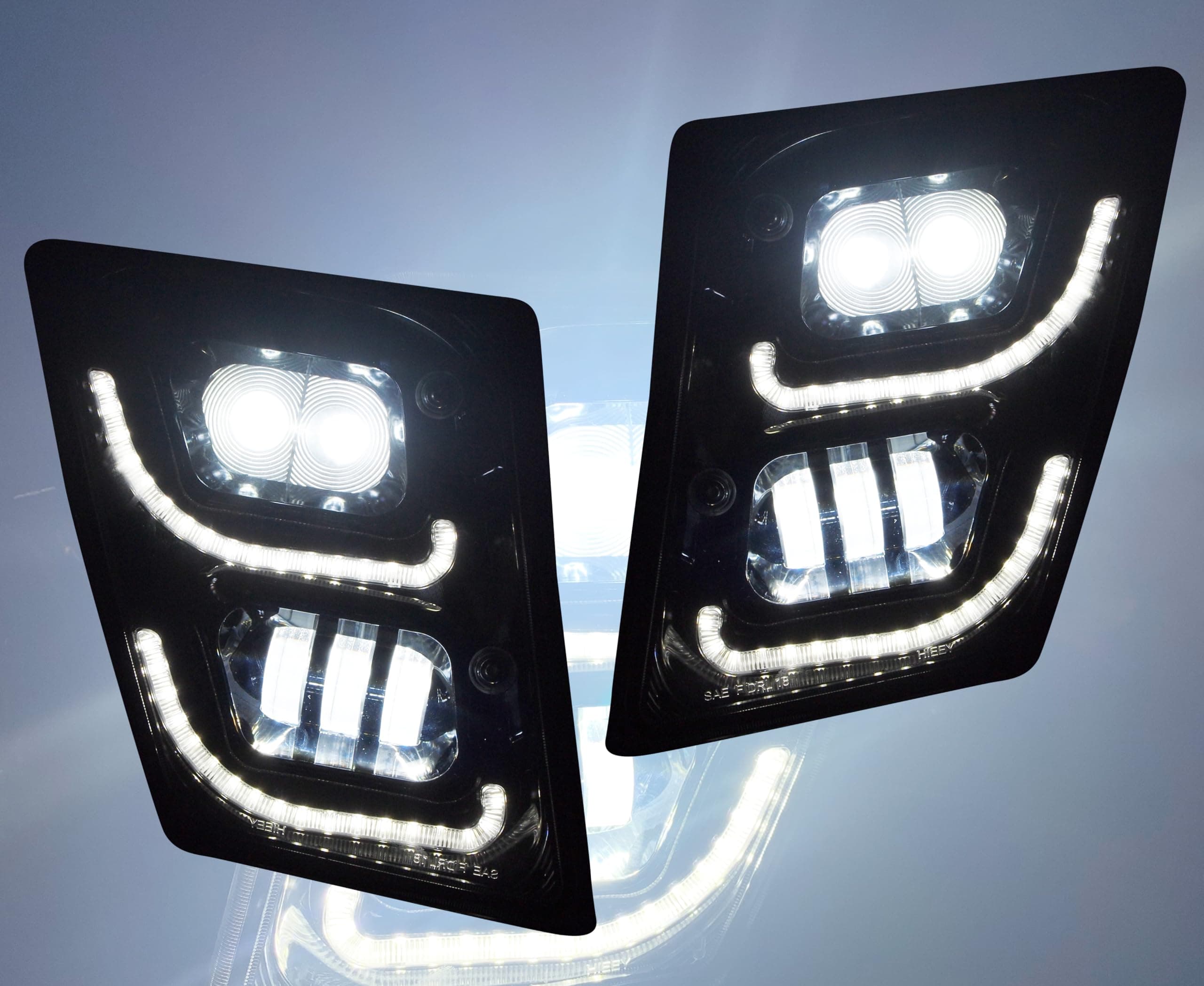 QSC Truck Parts Full LED Performance Fog Light Lamp Left Right Pair Compatible with Volvo Vn Vnl Truck 03-17