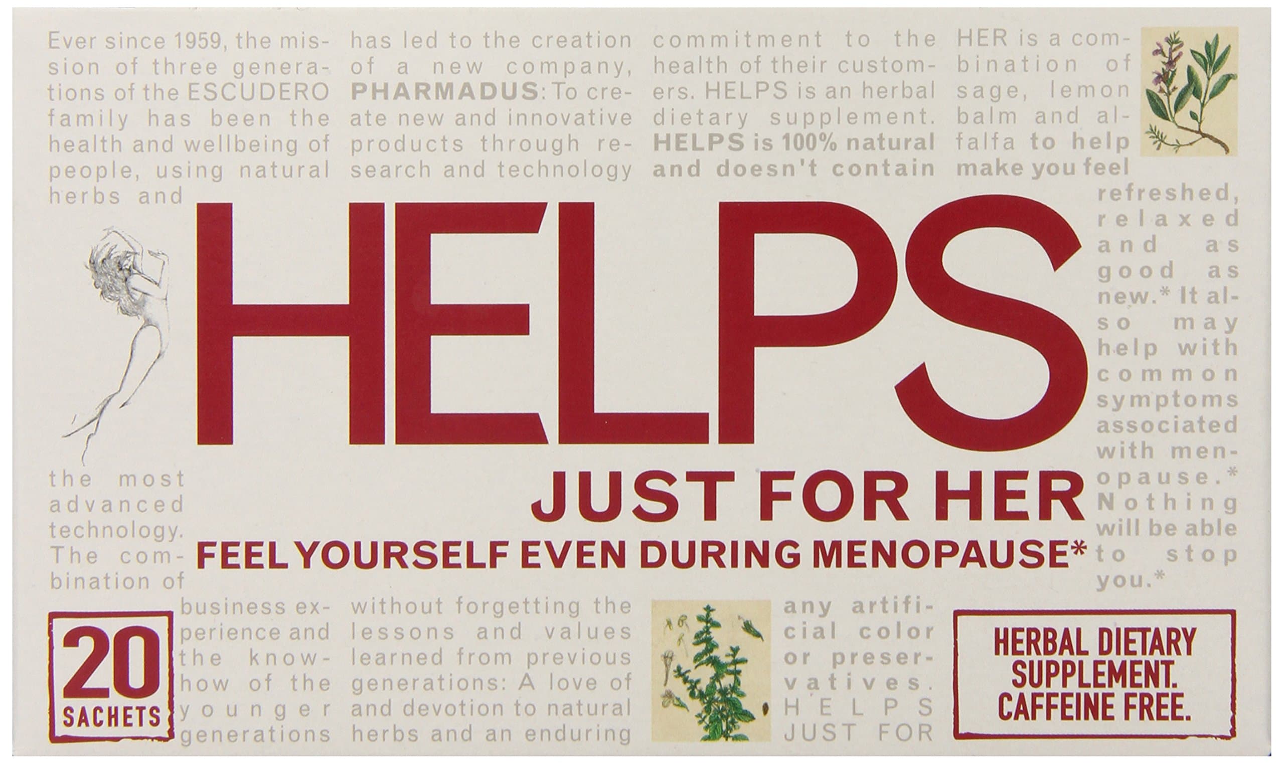 Helps Herbal Teas, Just For Her, 20 Count (Pack of 6)