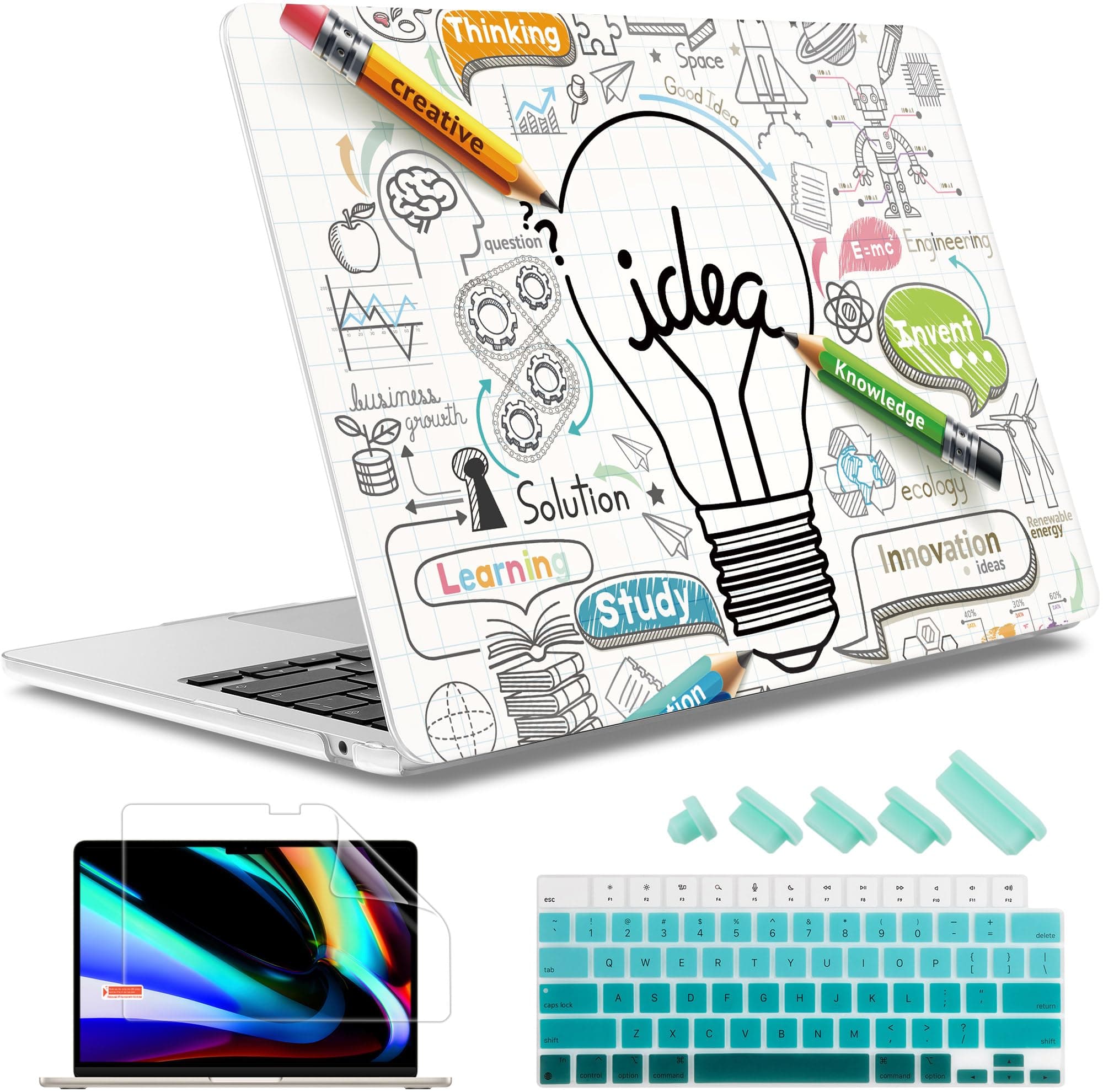 May Chen Compatible with MacBook Air 13.6 Inch Case 2024 2023 2022 Release Model A3113 M3 A2681 M2 Chip, Plastic Hard Shell Case for MacBook Air 13.6" with Liquid Retina Display, Creative lamp