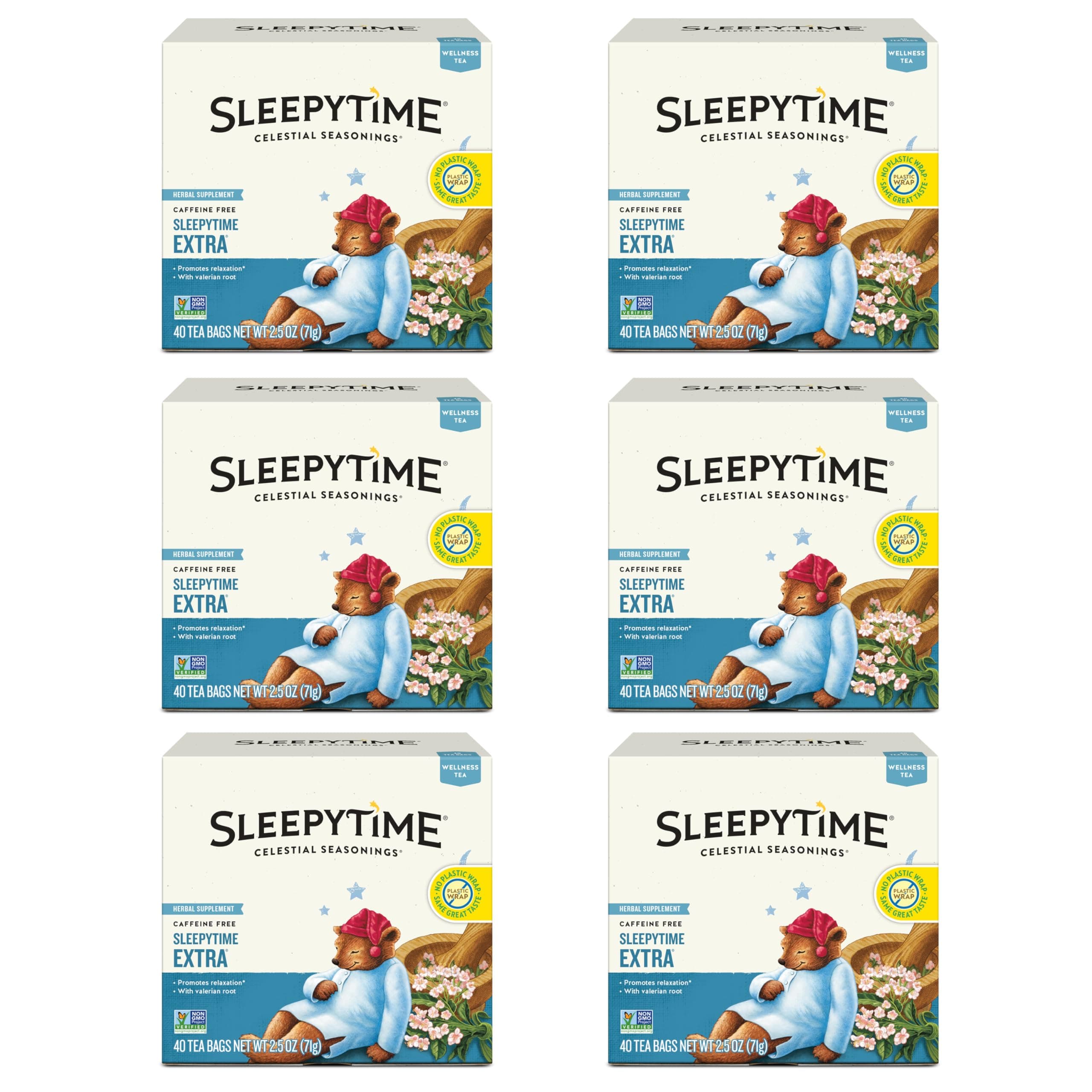 Sleepytime Extra Herbal Tea, Promotes Relaxation, 40 Count (Pack of 6)