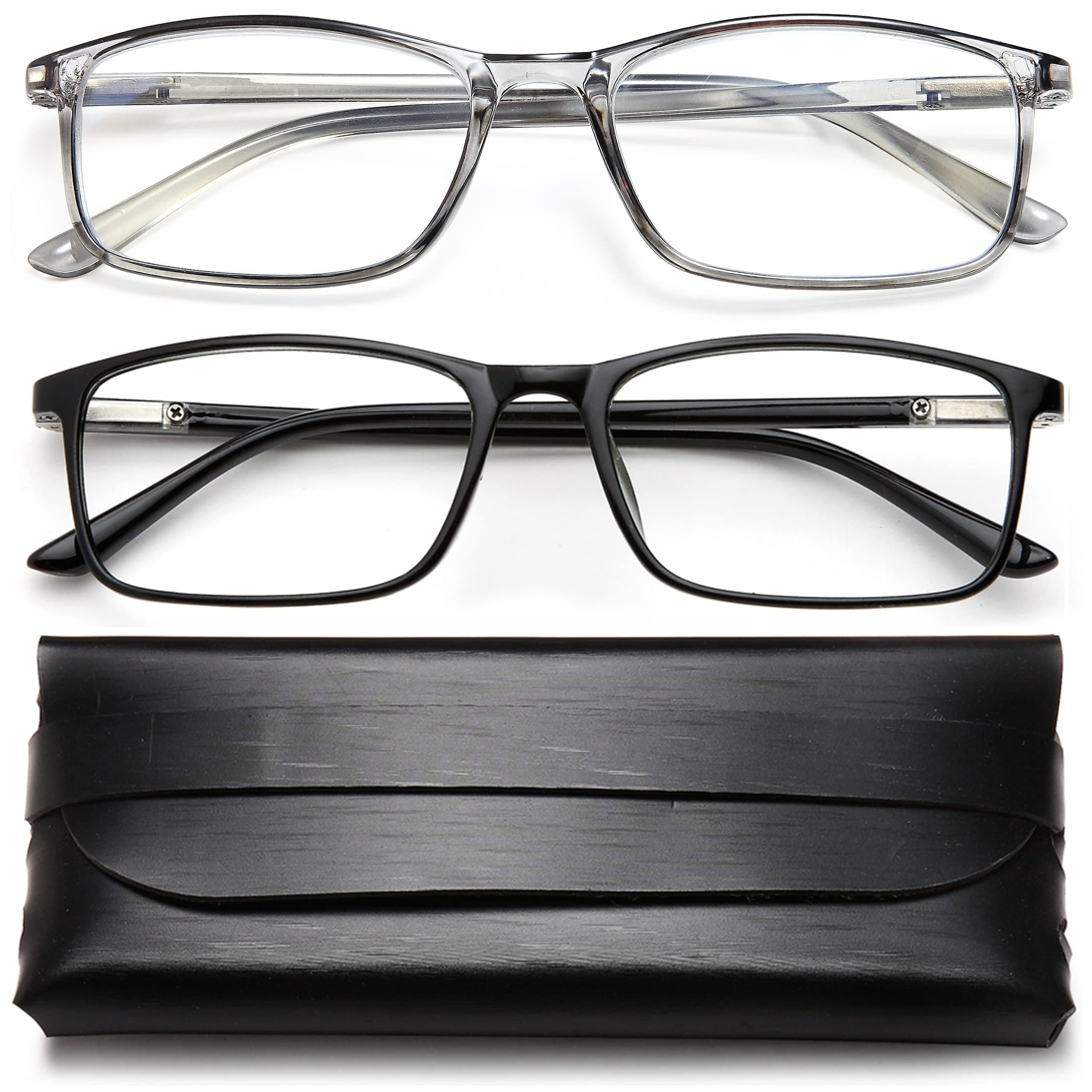 Professional Reading Glasses for Men/Women, Blue Light Blocking Computer Readers with Spring Hinges for Glare and UV Protection