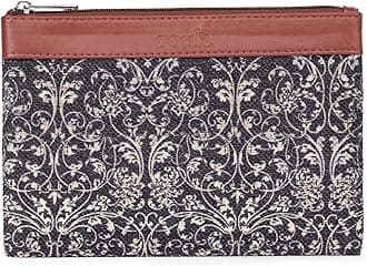 ZOUK Classic Utility Pouch | Travel Organizer Pouch | Multipurpose Makeup Pouch Bag for Daily Use & Travel |Aesthetic & Water-Resistant | Lattice Lace