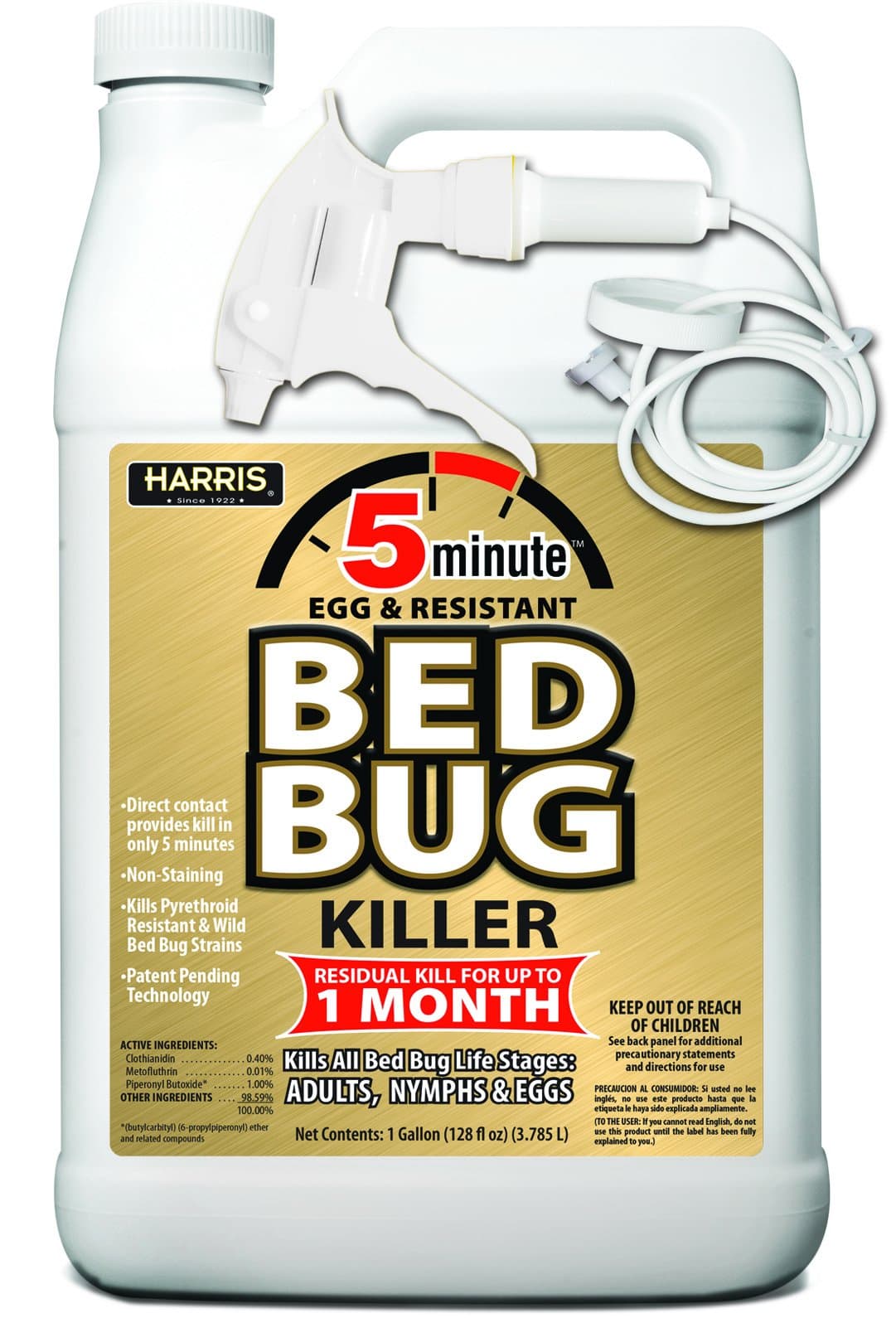 Harris 5 Minute Bed Bug Killer, Odorless & Non Staining Formula (128oz)