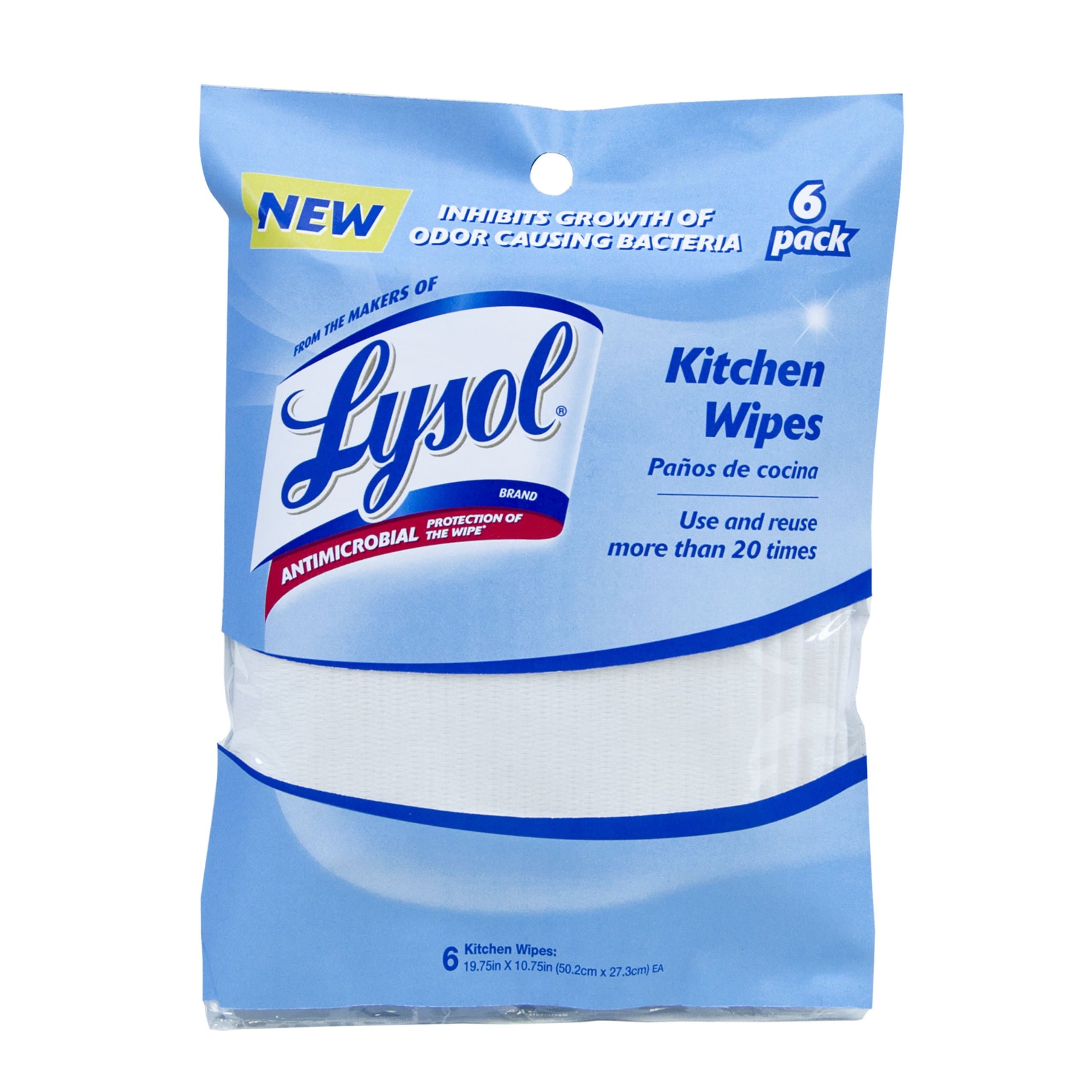 Lysol Reusable Antimicrobial Wipes, 6-Pack by Quickie