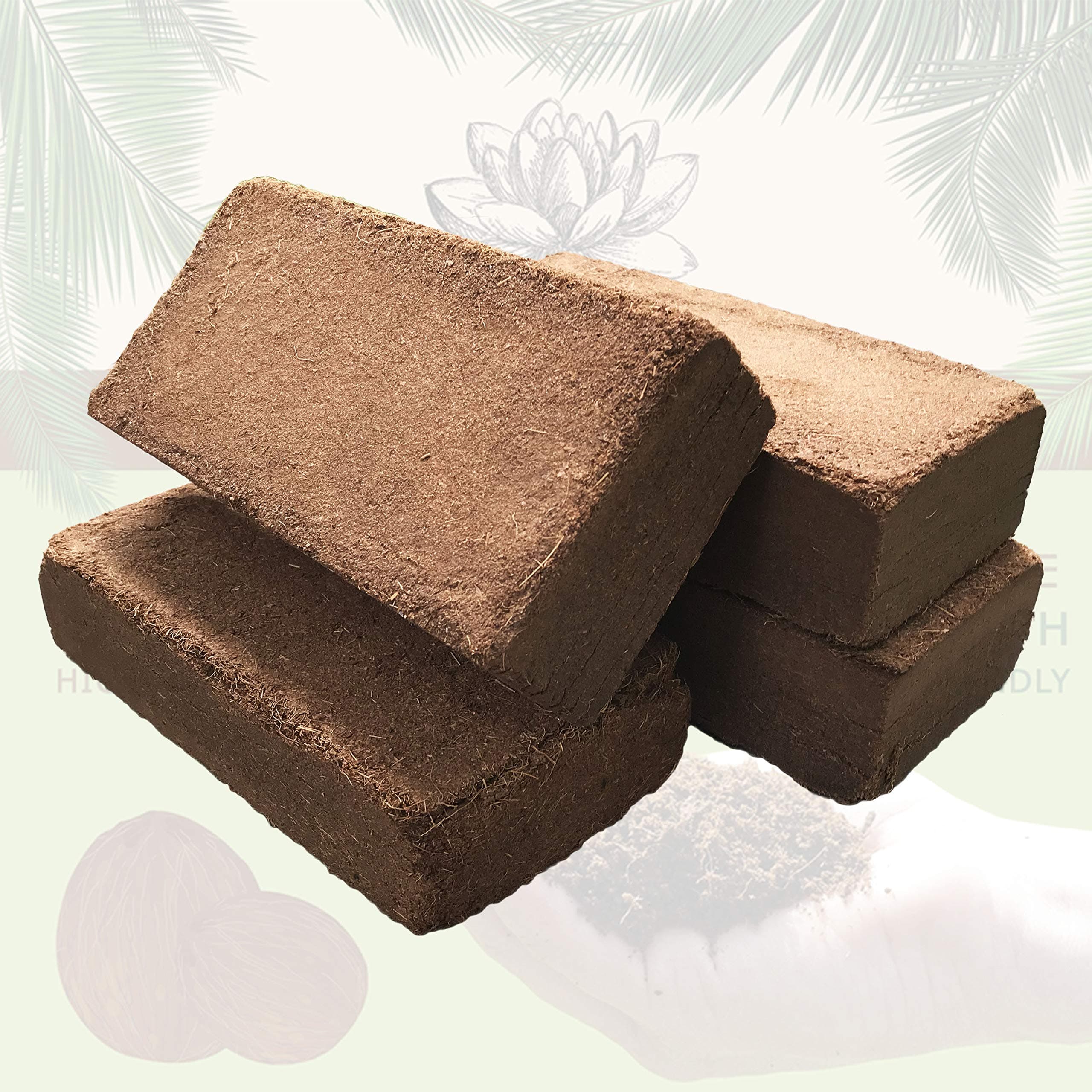 AROMA TREES Superior Coco Coir Pith Gardening Bricks/Blocks –Pack of 4 Bricks